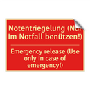 Notentriegelung (Nur im Notfall /.../ - Emergency release (Use only in /.../