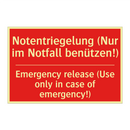Notentriegelung (Nur im Notfall /.../ - Emergency release (Use only in /.../