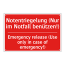 Notentriegelung (Nur im Notfall /.../ - Emergency release (Use only in /.../