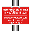 Notentriegelung (Nur im Notfall /.../ - Emergency release (Use only in /.../