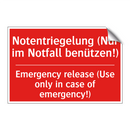 Notentriegelung (Nur im Notfall /.../ - Emergency release (Use only in /.../