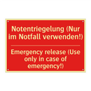 Notentriegelung (Nur im Notfall /.../ - Emergency release (Use only in /.../