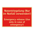Notentriegelung (Nur im Notfall /.../ - Emergency release (Use only in /.../