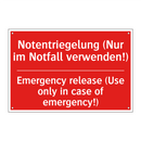 Notentriegelung (Nur im Notfall /.../ - Emergency release (Use only in /.../