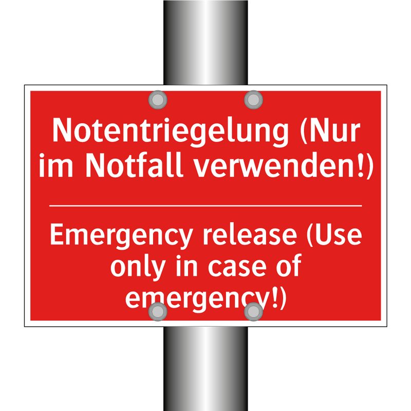 Notentriegelung (Nur im Notfall /.../ - Emergency release (Use only in /.../