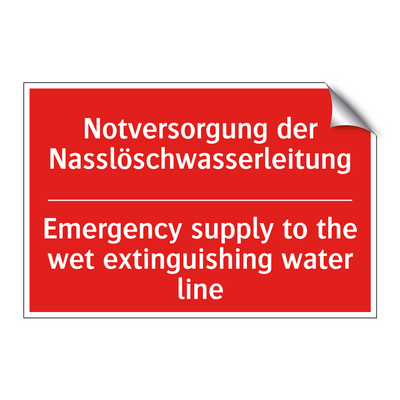 Notversorgung der Nasslöschwasserleitung/.../ - Emergency supply to the wet extinguishing /.../