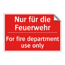 Nur für die Feuerwehr - For fire department use only