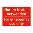 Nur im Notfall verwenden - For emergency use only