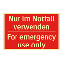 Nur im Notfall verwenden - For emergency use only