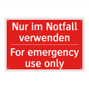 Nur im Notfall verwenden - For emergency use only