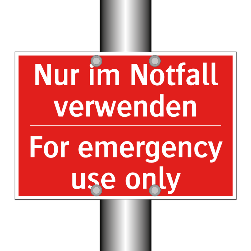 Nur im Notfall verwenden - For emergency use only