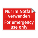Nur im Notfall verwenden - For emergency use only