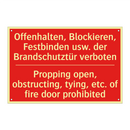 Offenhalten, Blockieren, Festbinden /.../ - Propping open, obstructing, tying, /.../