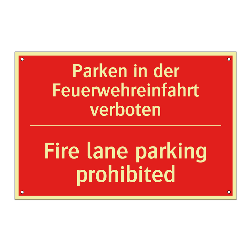 Parken in der Feuerwehreinfahrt /.../ - Fire lane parking prohibited