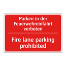 Parken in der Feuerwehreinfahrt /.../ - Fire lane parking prohibited