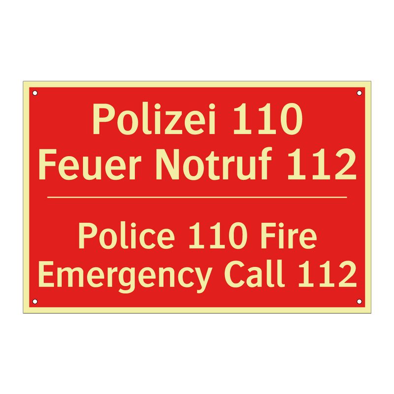 Polizei 110 Feuer Notruf 112 - Police 110 Fire Emergency Call /.../