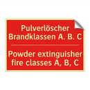Pulverlöscher Brandklassen A. /.../ - Powder extinguisher fire classes /.../