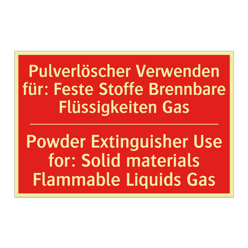 Pulverlöscher Verwenden für: Feste /.../ - Powder Extinguisher Use for: Solid /.../