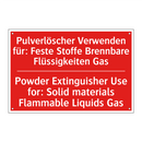 Pulverlöscher Verwenden für: Feste /.../ - Powder Extinguisher Use for: Solid /.../