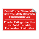 Pulverlöscher Verwenden für: Feste /.../ - Powder Extinguisher Use for: Solid /.../