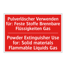Pulverlöscher Verwenden für: Feste /.../ - Powder Extinguisher Use for: Solid /.../