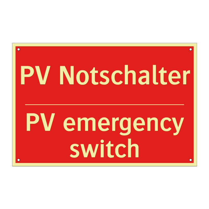 PV Notschalter - PV emergency switch