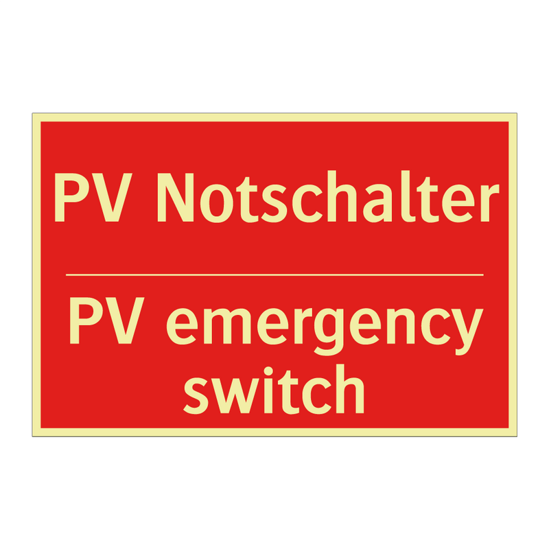 PV Notschalter - PV emergency switch