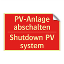 PV-Anlage abschalten - Shutdown PV system