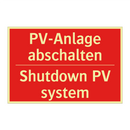 PV-Anlage abschalten - Shutdown PV system