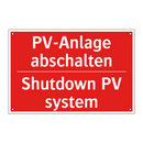 PV-Anlage abschalten - Shutdown PV system