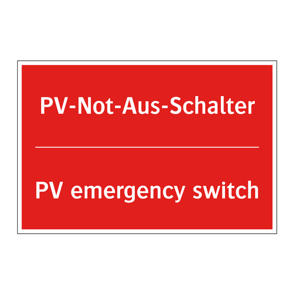 PV-Not-Aus-Schalter - PV emergency switch