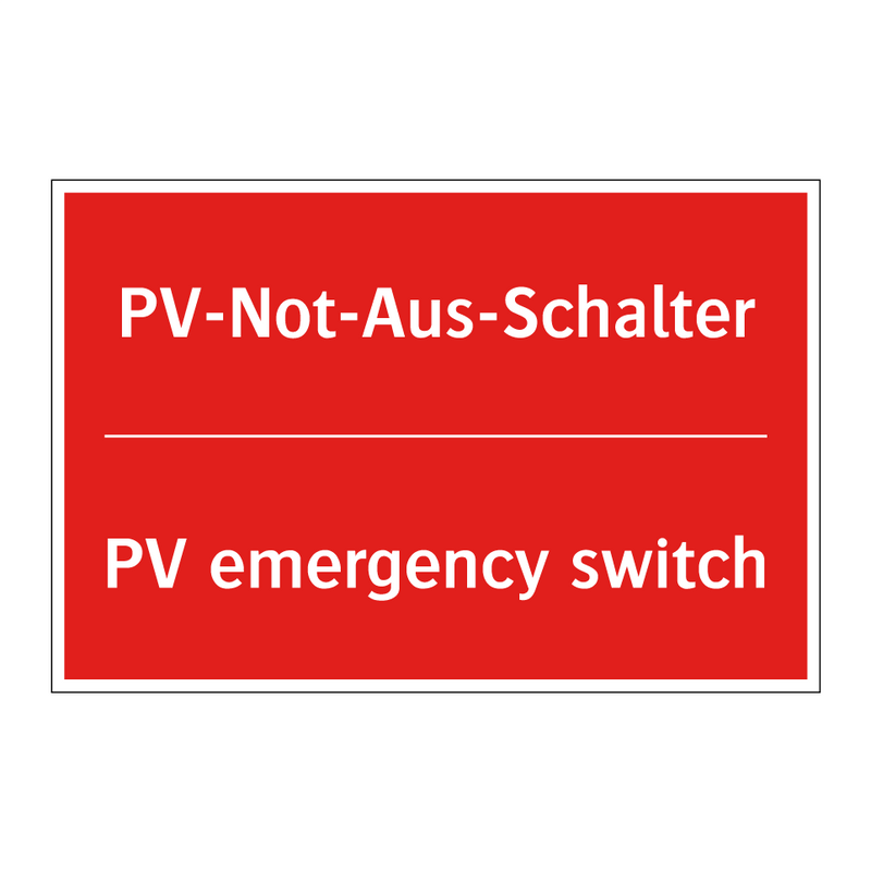 PV-Not-Aus-Schalter - PV emergency switch