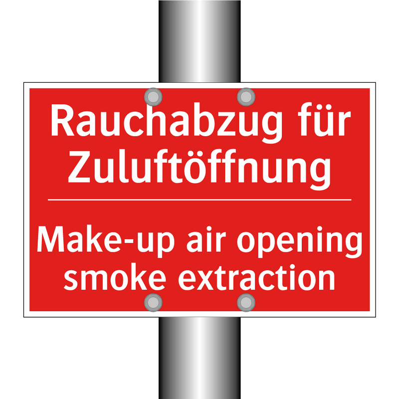 Rauchabzug für Zuluftöffnung - Make-up air opening smoke extraction/.../