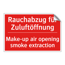 Rauchabzug für Zuluftöffnung - Make-up air opening smoke extraction/.../