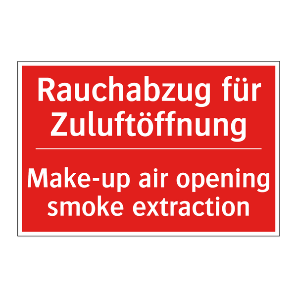 Rauchabzug für Zuluftöffnung - Make-up air opening smoke extraction/.../