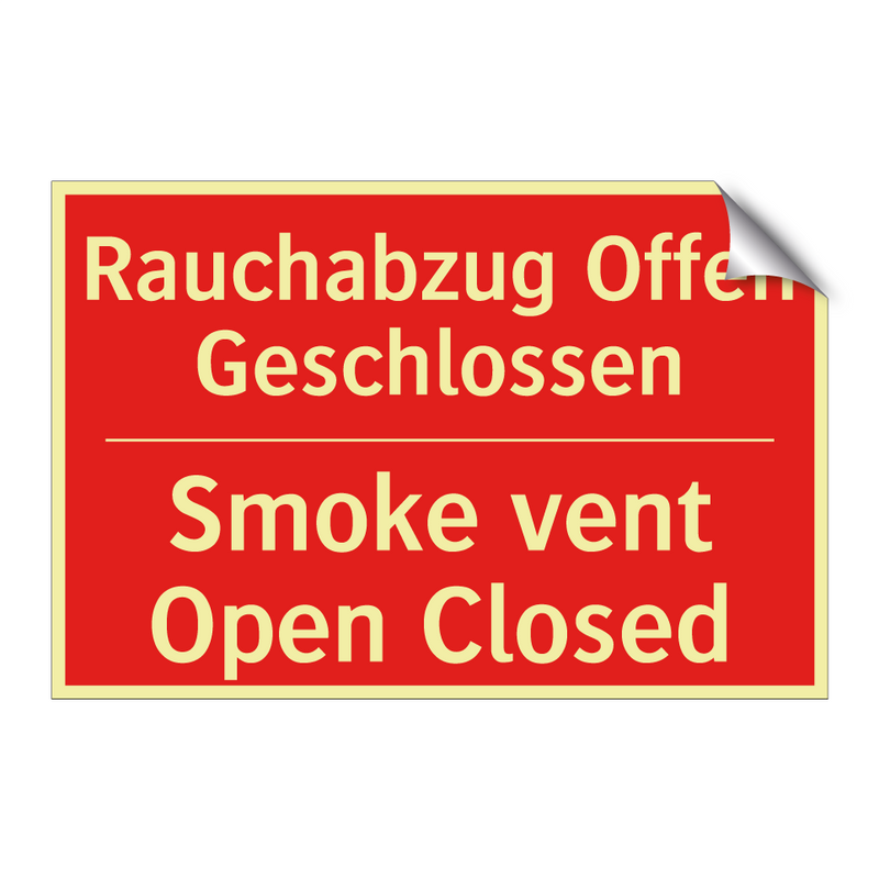 Rauchabzug Offen Geschlossen - Smoke vent Open Closed