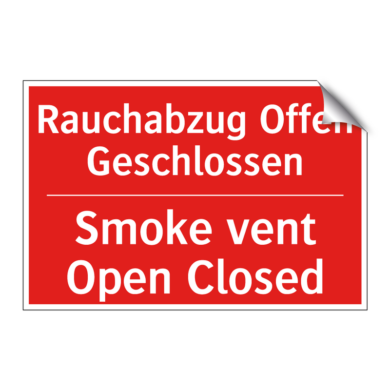 Rauchabzug Offen Geschlossen - Smoke vent Open Closed