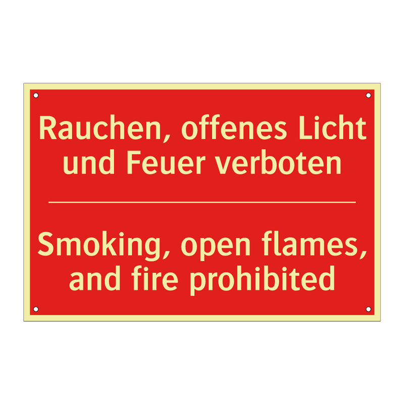 Rauchen, offenes Licht und Feuer /.../ - Smoking, open flames, and fire /.../