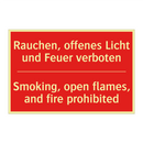 Rauchen, offenes Licht und Feuer /.../ - Smoking, open flames, and fire /.../