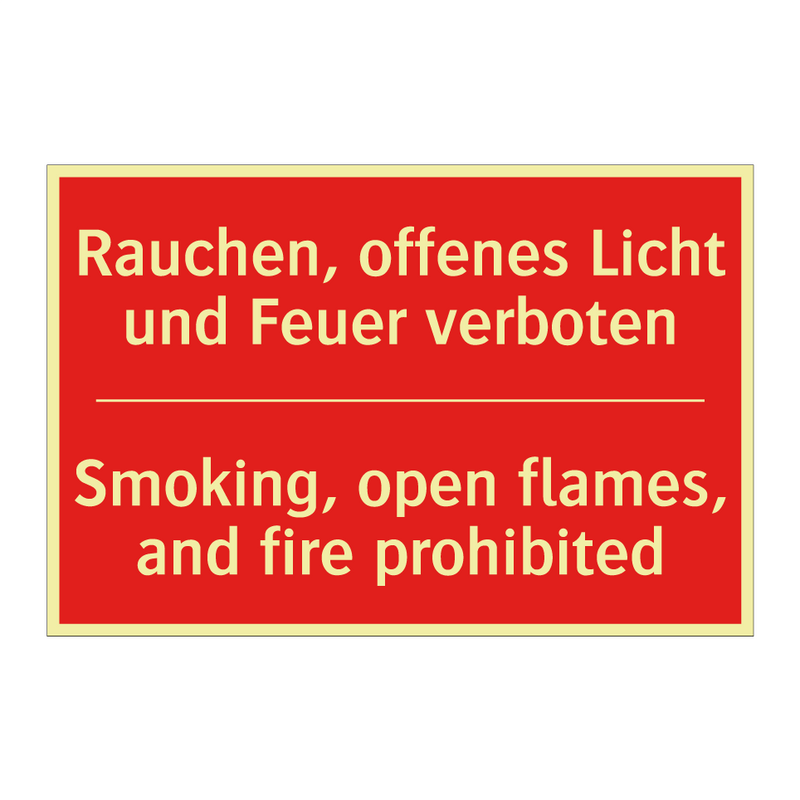 Rauchen, offenes Licht und Feuer /.../ - Smoking, open flames, and fire /.../