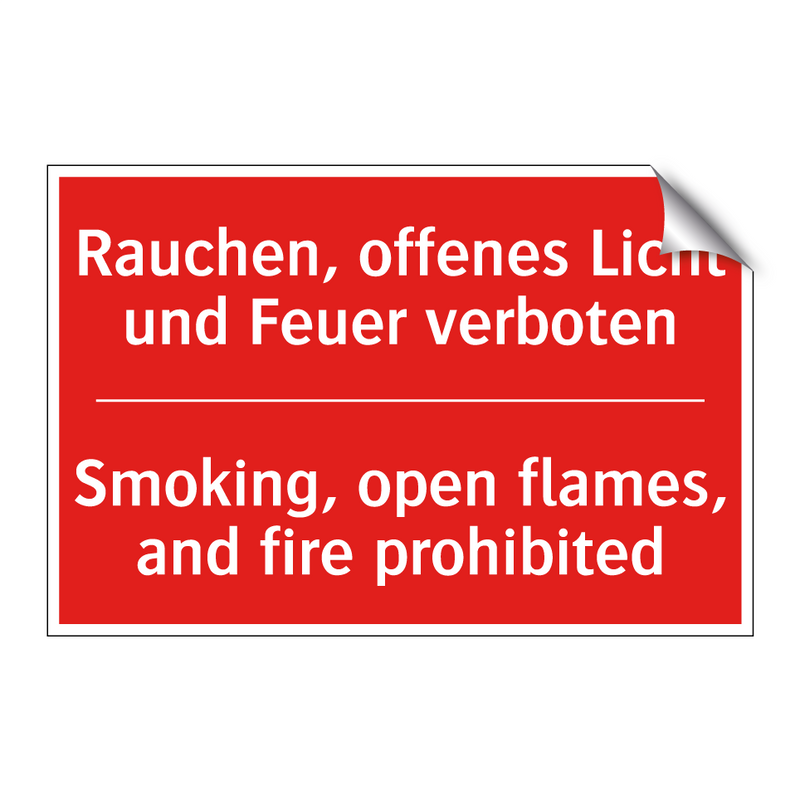 Rauchen, offenes Licht und Feuer /.../ - Smoking, open flames, and fire /.../