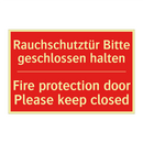 Rauchschutztür Bitte geschlossen /.../ - Fire protection door Please keep /.../