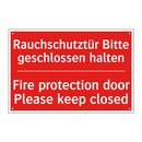 Rauchschutztür Bitte geschlossen /.../ - Fire protection door Please keep /.../