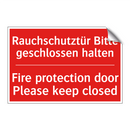 Rauchschutztür Bitte geschlossen /.../ - Fire protection door Please keep /.../