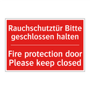 Rauchschutztür Bitte geschlossen /.../ - Fire protection door Please keep /.../