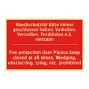 Rauchschutztür Bitte immer geschlossen /.../ - Fire protection door Please keep /.../