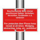 Rauchschutztür Bitte immer geschlossen /.../ - Fire protection door Please keep /.../