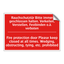 Rauchschutztür Bitte immer geschlossen /.../ - Fire protection door Please keep /.../