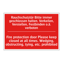 Rauchschutztür Bitte immer geschlossen /.../ - Fire protection door Please keep /.../