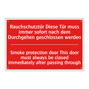 Rauchschutztür Diese Tür muss /.../ - Smoke protection door This door /.../
